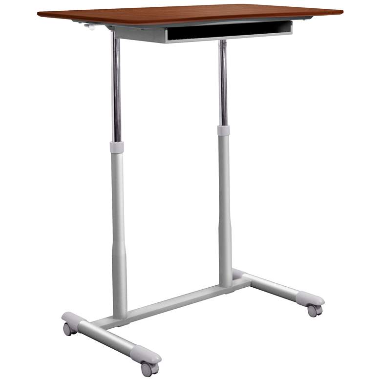 Image 1 205 Collection 37 1/2 inch Wide Cherry Adjustable Stand-Up Desk