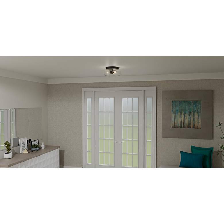 Image 1 Quoizel Lucy 14" Wide Matte Black 3-Light Ceiling Light in scene