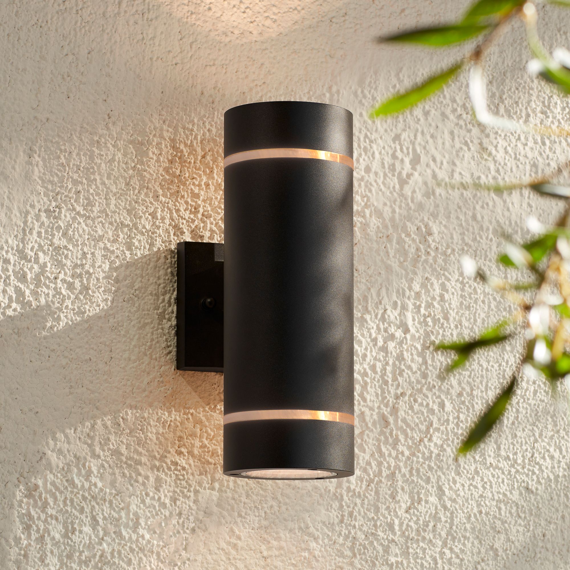 Thumbnail1 of Possini Euro Wynnsboro 12" High Black Up and Down Outdoor Wall Light in scene