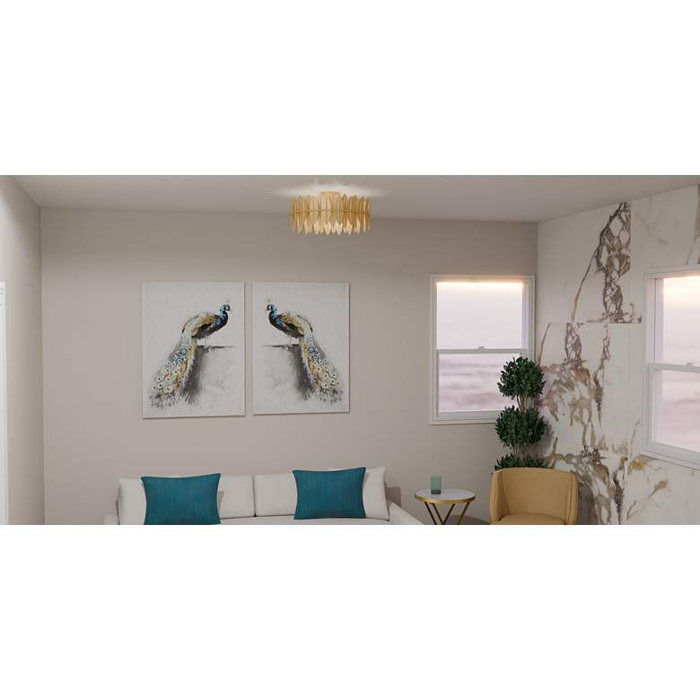 Image 1 Quoizel Liza 20 1/2" Wide Gold Leaf 4-Light Ceiling Light in scene