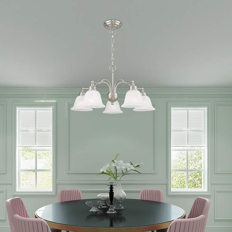 Image 1 Essex 24" Wide Brushed Nickel 5-Light Chandelier in scene