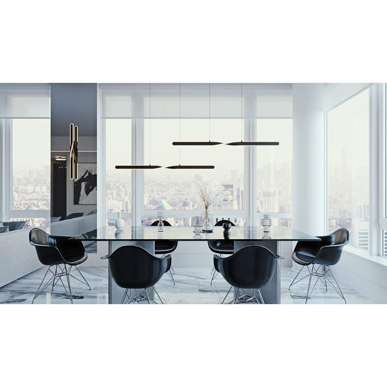 Image 1 AFX Twist 36" Wide Black Finish Modern Linear LED Vanity Light in scene