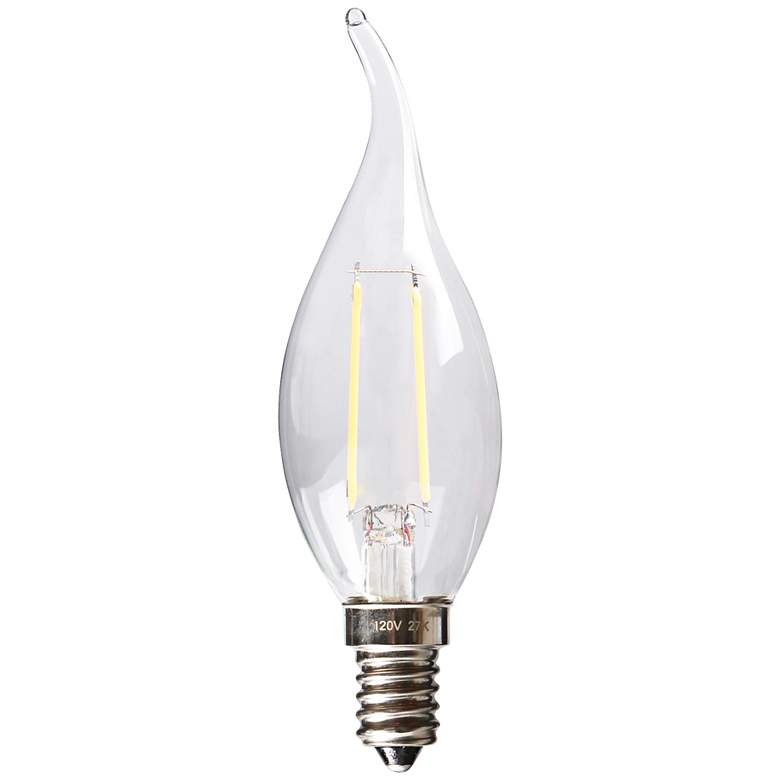 Image 1 20W Equivalent Clear 2W LED Dimmable Flame Tip Candelabra