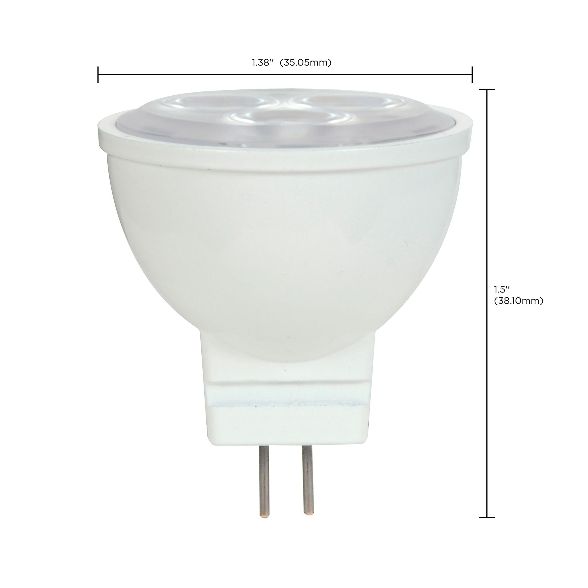 20W Equivalent Satco Clear 3W LED Non-Dimmable Bi-Pin Bulb in scene