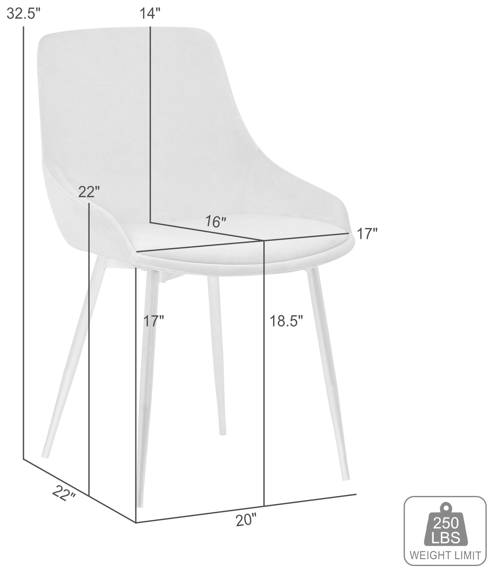 20x23x32 Heidi Blush Dining Accent Chair