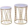 21.1" High Nested Marble Top Round Tables - Set of 2