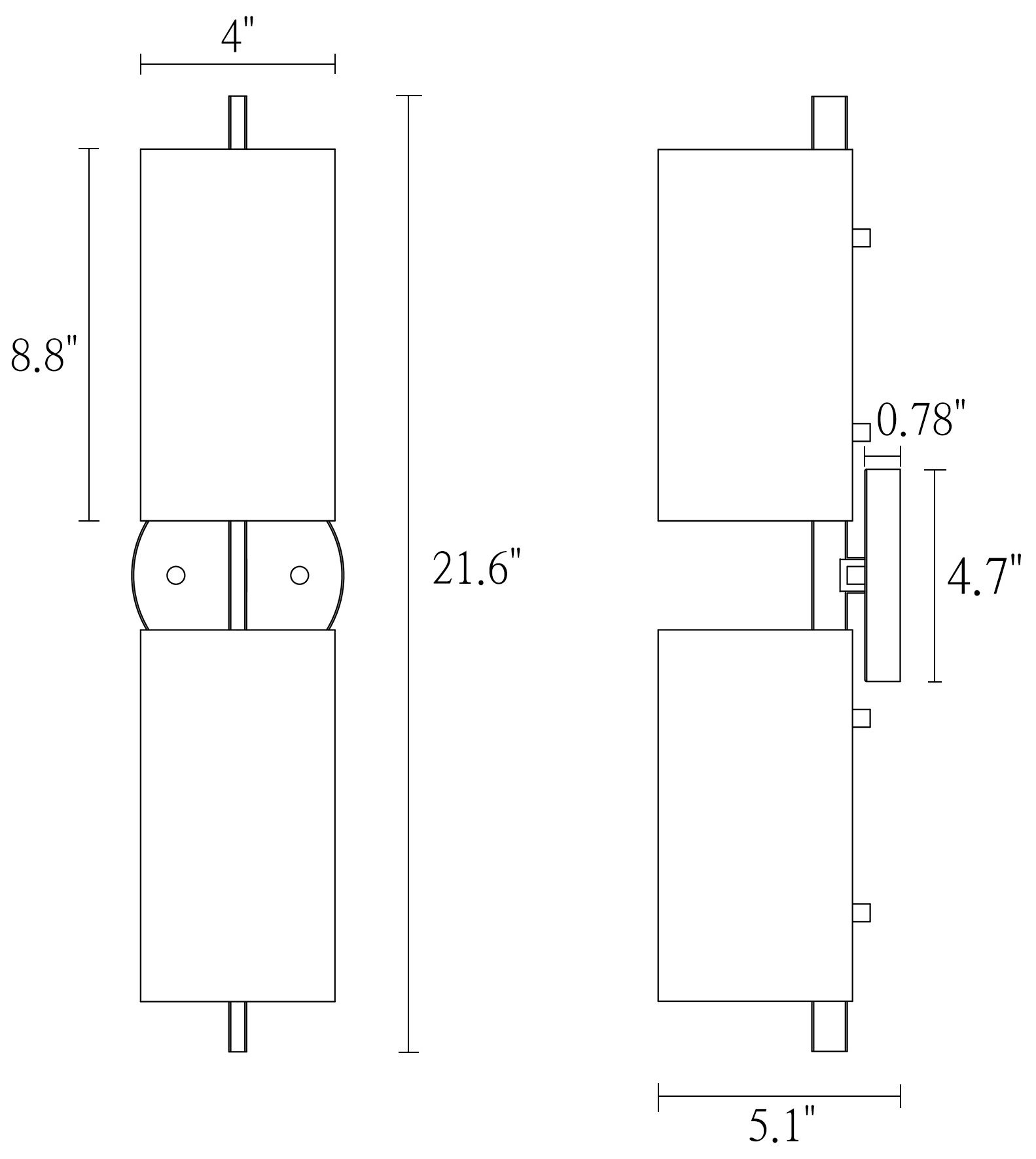 Image 4 21.3" Wide Black & Brass Tube-Shaped Vanity Light with Seeded Glas more views