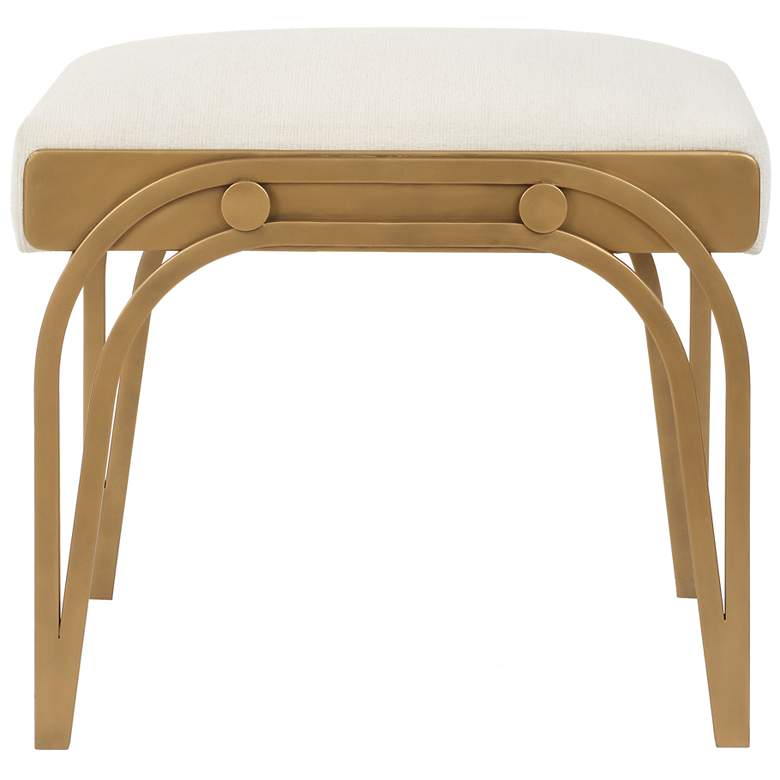 Image 2 21.5" High Brushed Brass Accent Bench
