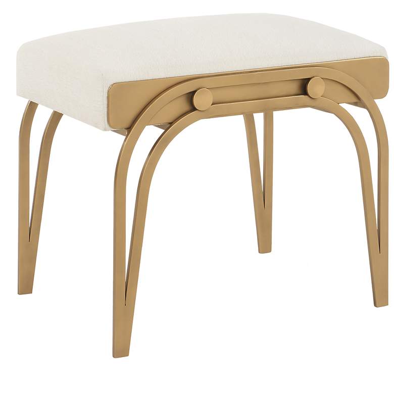 Image 4 21.5" High Brushed Brass Accent Bench more views