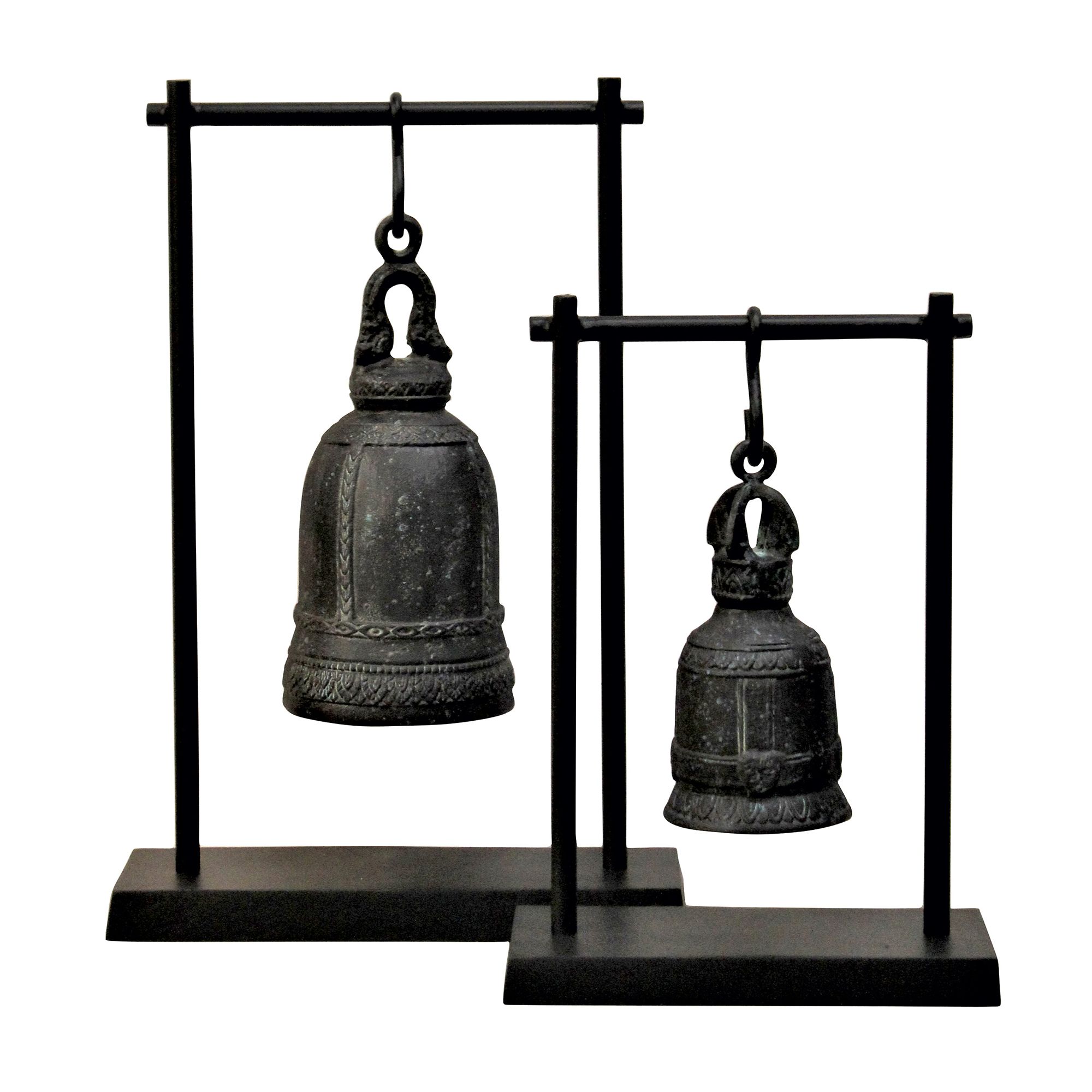 Image 2 21.5" High Gola Antique Bell Large Matte Verdigris more views