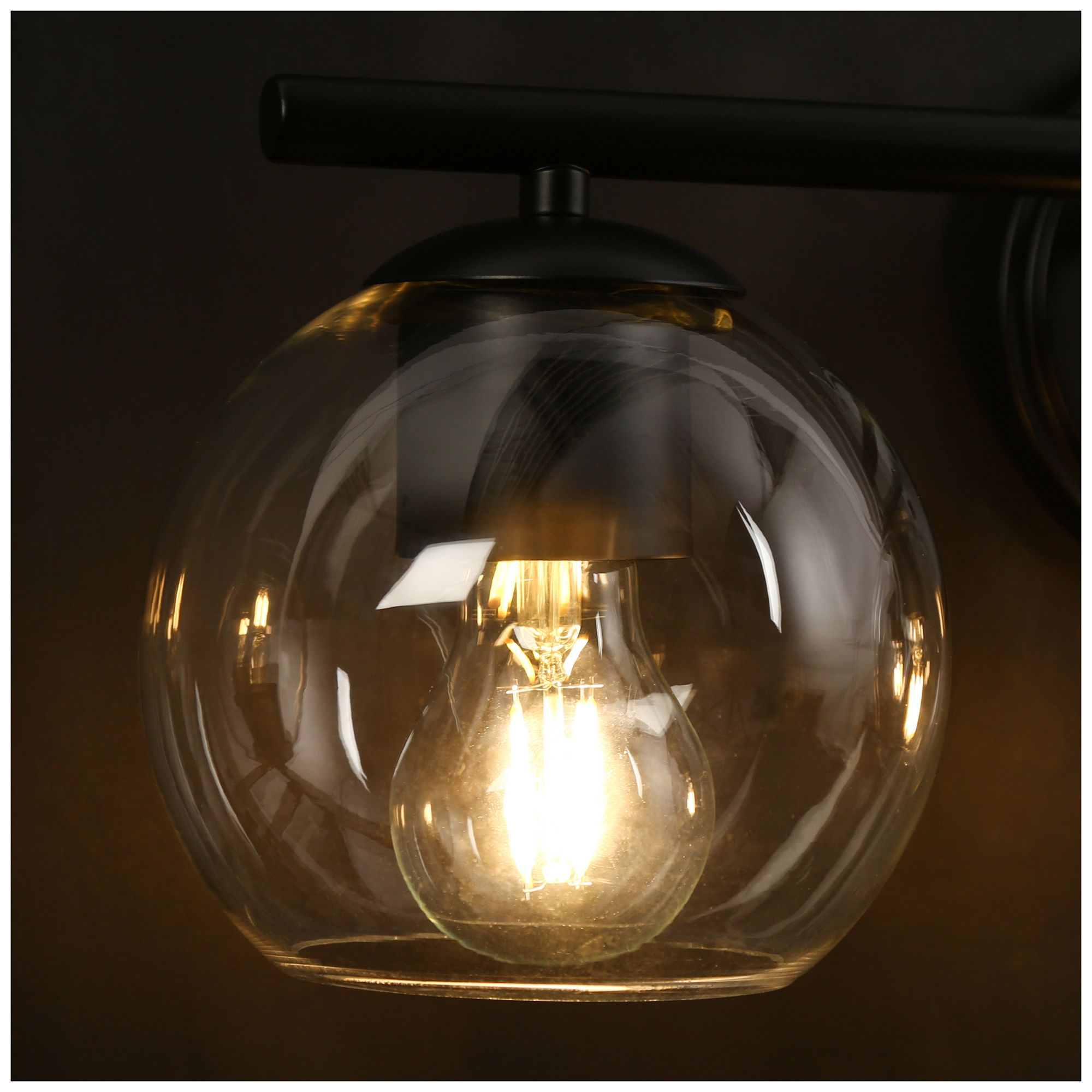 Image 6 21.5" Wide Black 3-Light Vanity Light with Clear Glass Shades more views