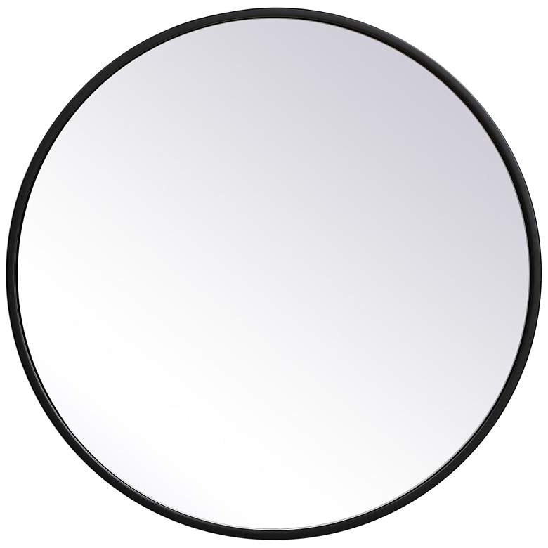 Image 1 21-in W x 21-in H Metal Frame Round Wall Mirror in Black