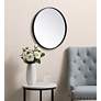 Thumbnail3 of 21-in W x 21-in H Metal Frame Round Wall Mirror in Black more views