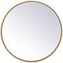 21-in W x 21-in H Metal Frame Round Wall Mirror in Brass