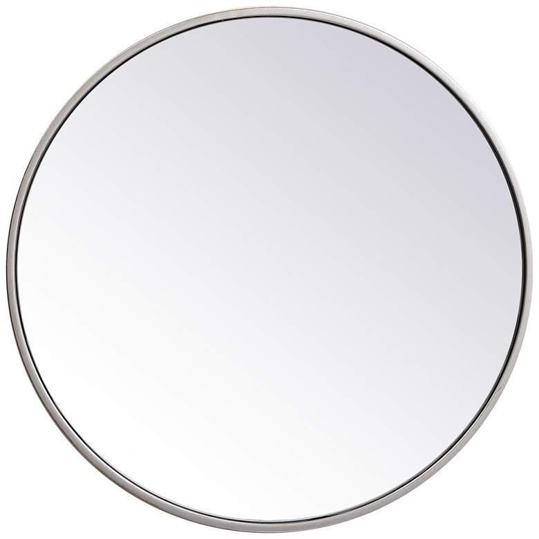 Image 1 21-in W x 21-in H Metal Frame Round Wall Mirror in Silver