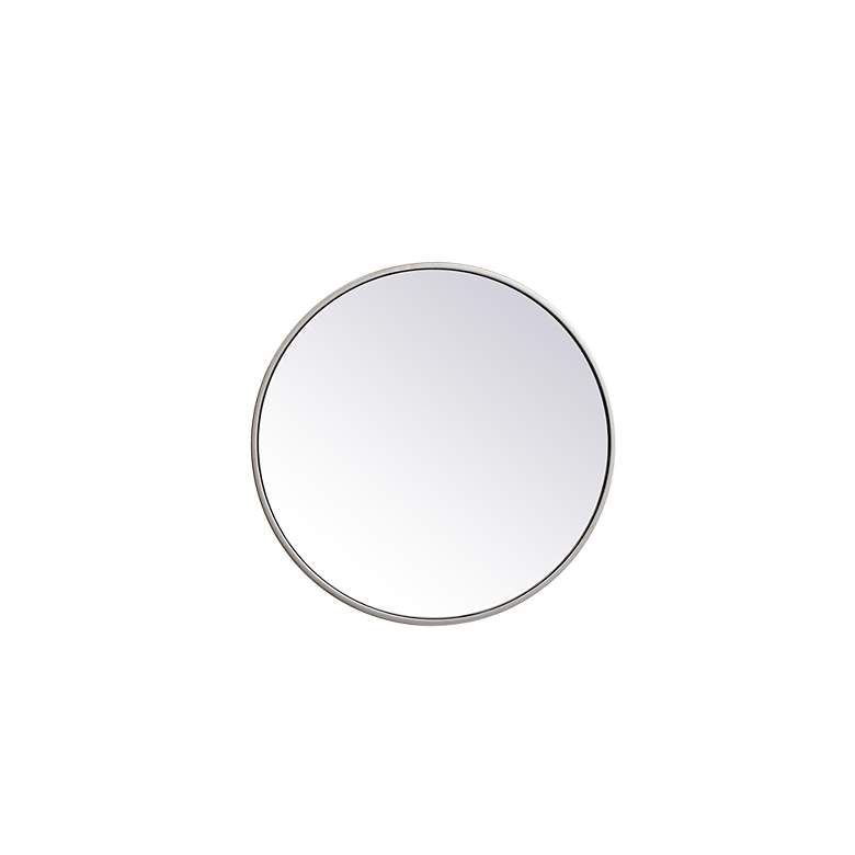 Image 3 21-in W x 21-in H Metal Frame Round Wall Mirror in Silver more views
