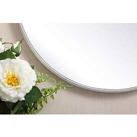 Image5 of 21-in W x 21-in H Metal Frame Round Wall Mirror in Silver more views