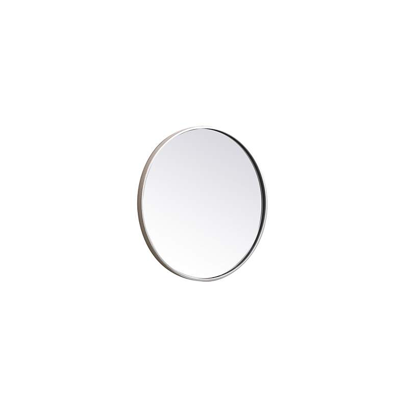 Image 7 21-in W x 21-in H Metal Frame Round Wall Mirror in Silver more views