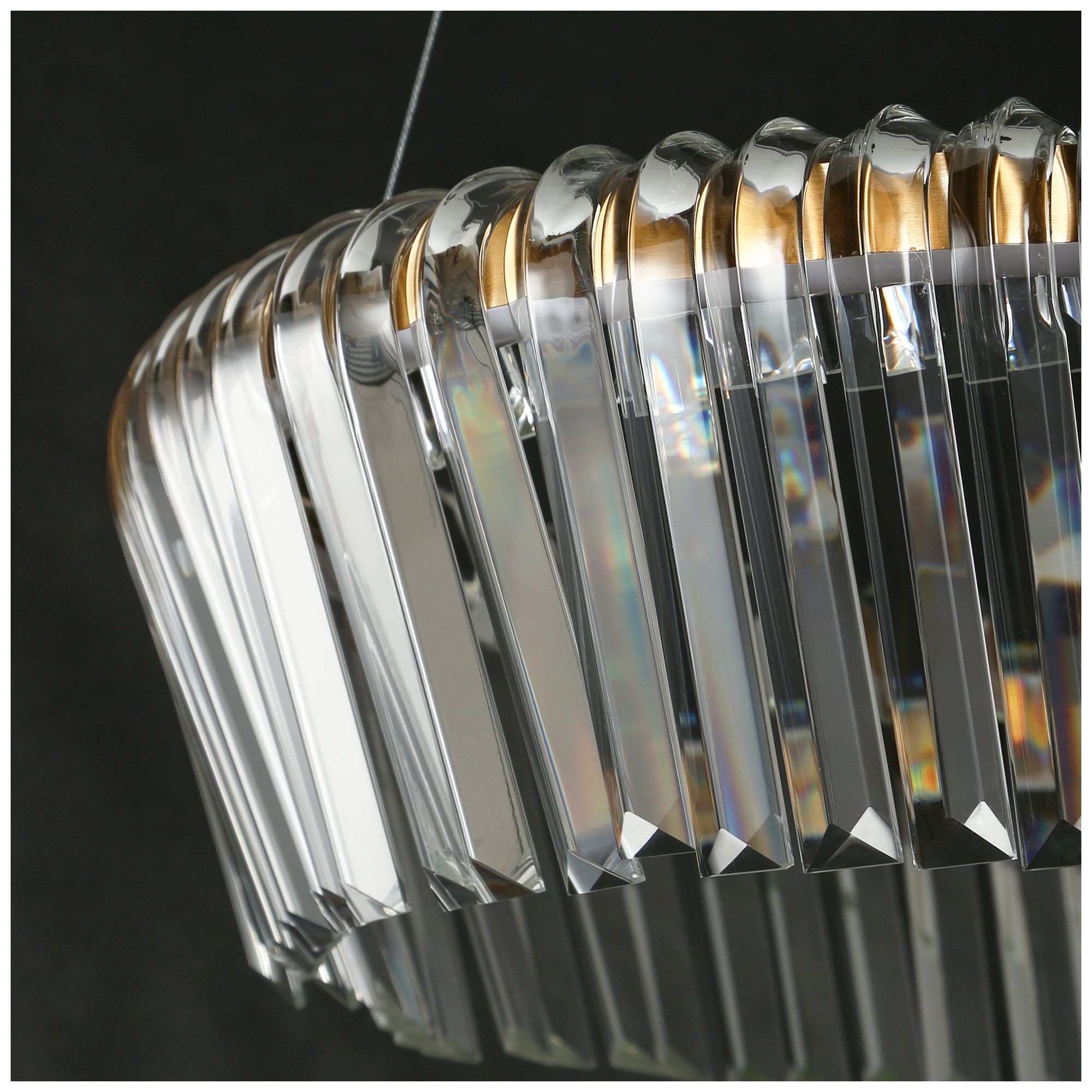 Image 3 21"Wide Circle Gold LED Crystal Chandelier more views