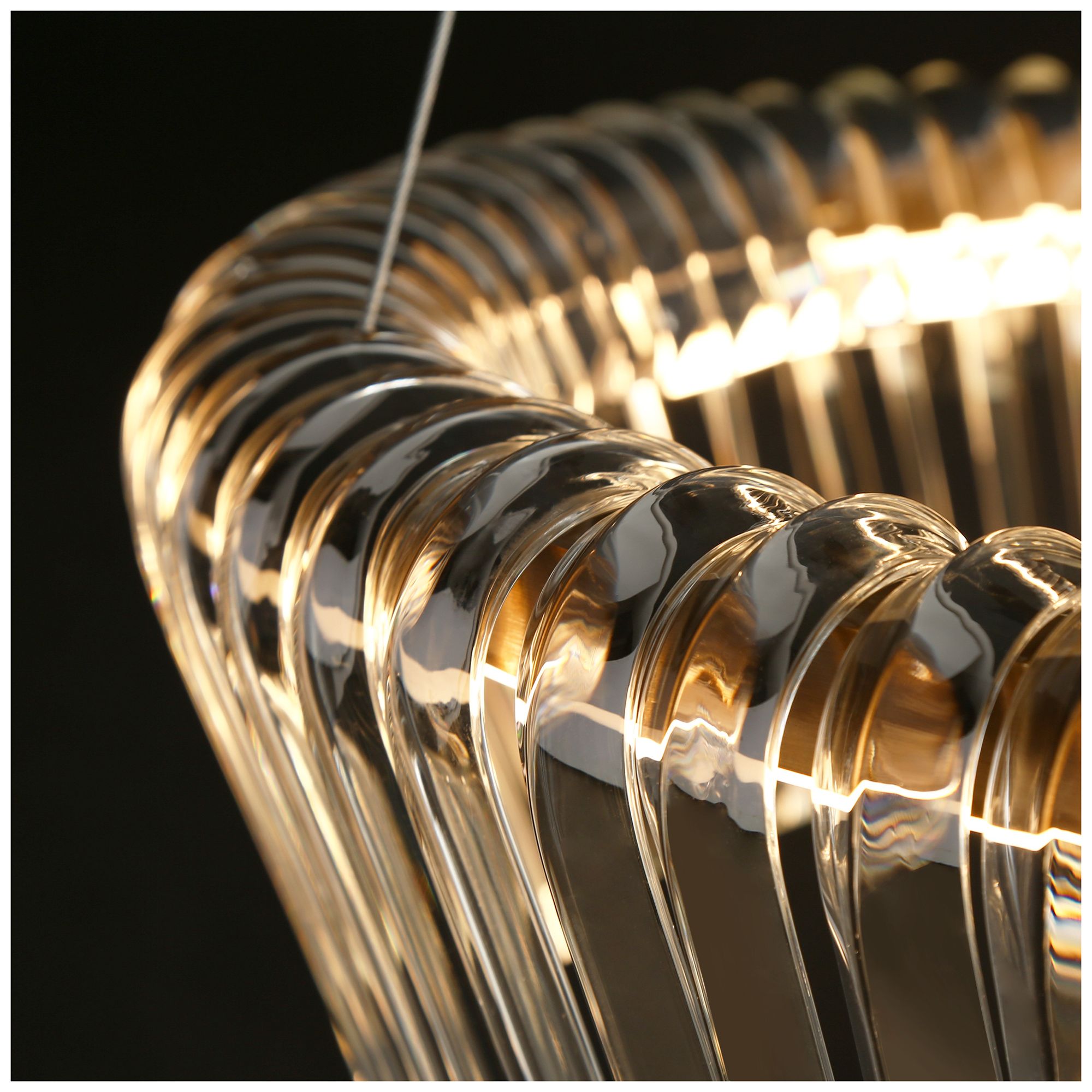 Image 5 21"Wide Circle Gold LED Crystal Chandelier more views