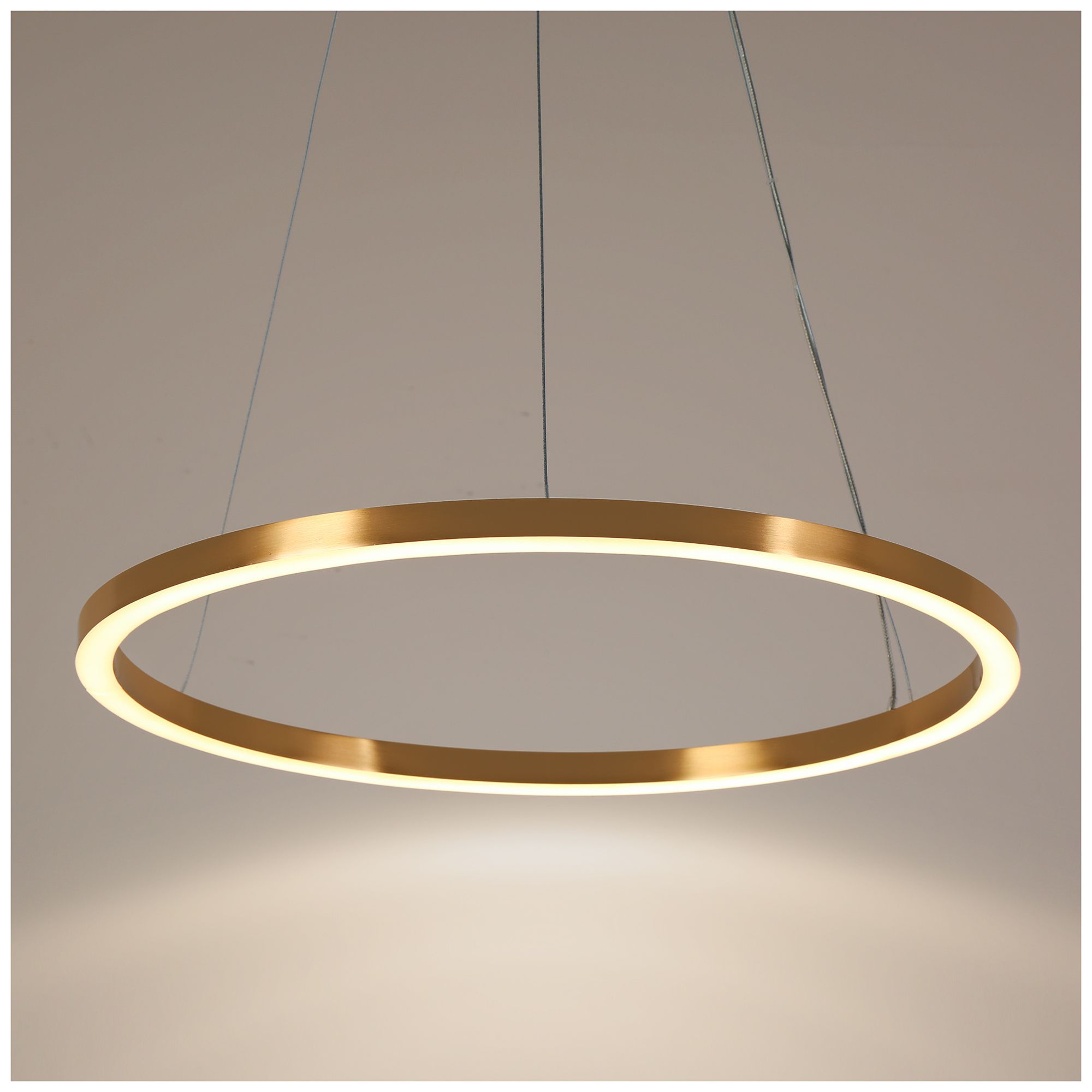 Image 6 21"Wide Circle Gold LED Crystal Chandelier more views