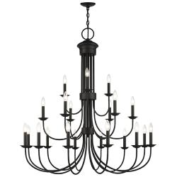 21 Light Black Extra Large Chandelier