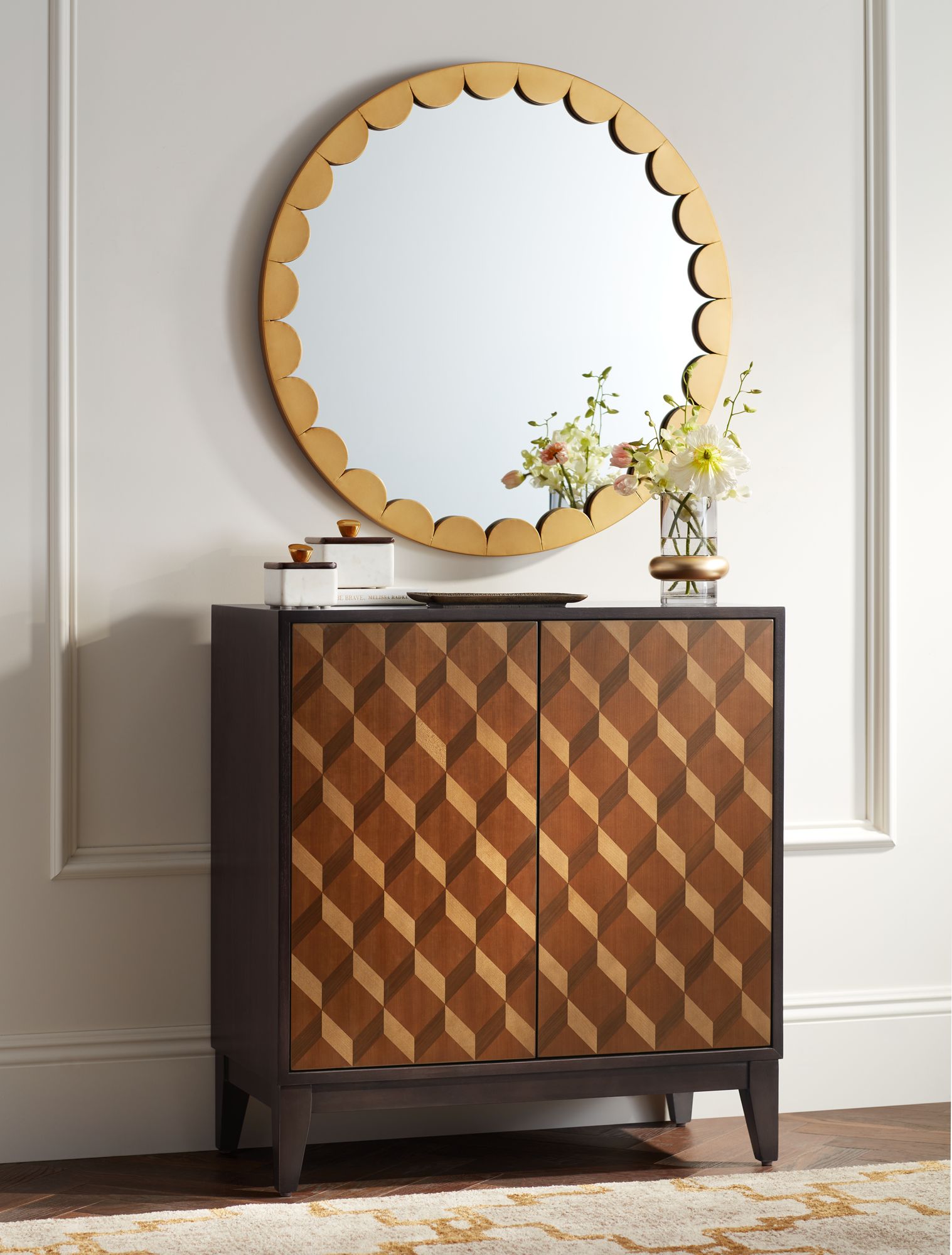 Warner 2-Door Wood Modern Accent Chest in scene