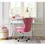 Erin Pink Fabric Adjustable Office Chair with Wheels in scene