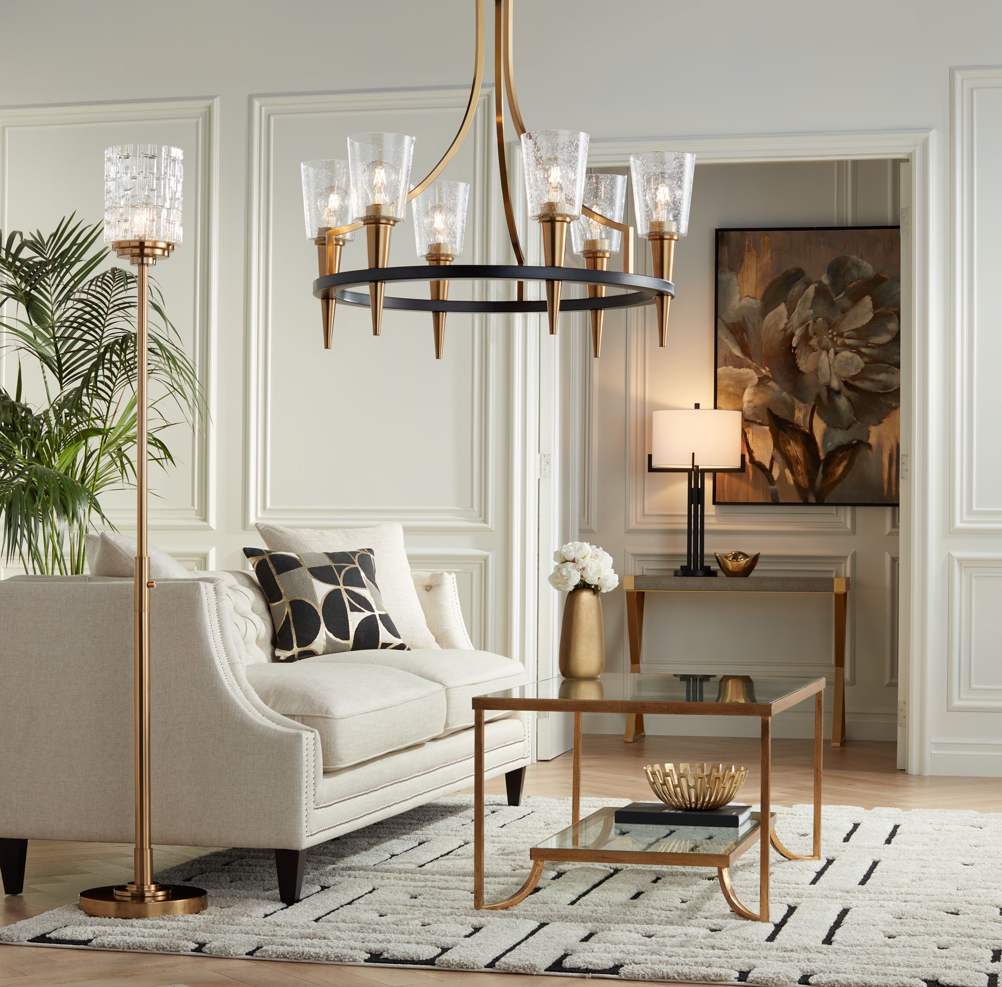 wood bead chandelier dining room