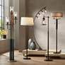 Possini Euro Nayla 62 1/2" High Bronze Steel Modern Floor Lamp in scene