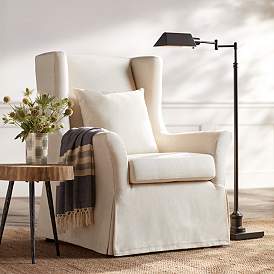 Image1 of Pomona Oatmeal Fabric Slipcover Accent Chair in scene