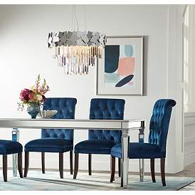 Image1 of Dillan Modern Blue Tufted Dining Chairs Set of 2 in scene