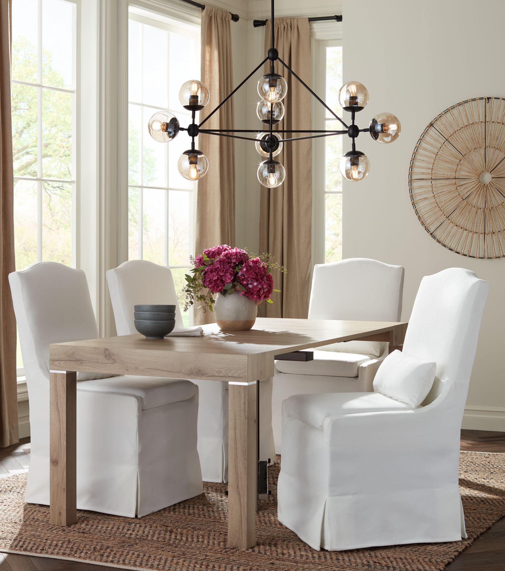 transitional style dining room lighting