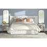 Trent Channel Tufted White Fabric King Hanging Headboard in scene