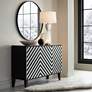 Thumbnail1 of Possini Euro Newman 31 1/4" White Glass Modern Night Light Table Lamp in scene