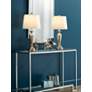 1_Regency Hill Blair 25" Brushed Nickel Lamps Set of 2 with Dimmers in scene
