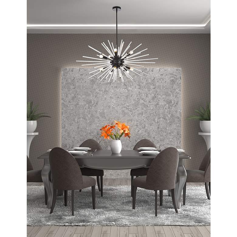 Image 1 Sienna 42" Wide Black 10-Light Sputnik Pendant in scene