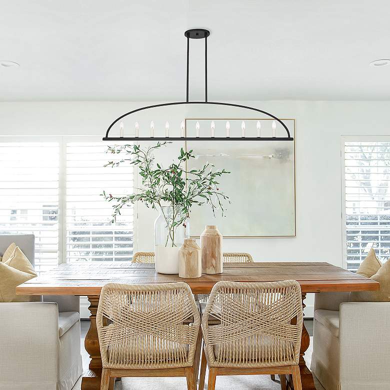 Image 1 Crystorama Abbott 54" Wide Black 11-Light Island Chandelier in scene