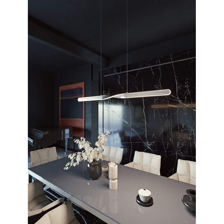 Image 1 Twist 48" LED Pendant - Satin Nickel in scene