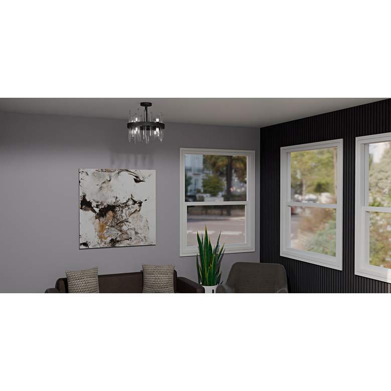Image 1 Quoizel Regal 15 3/4" Wide Matte Black 8-Light Ceiling Light in scene