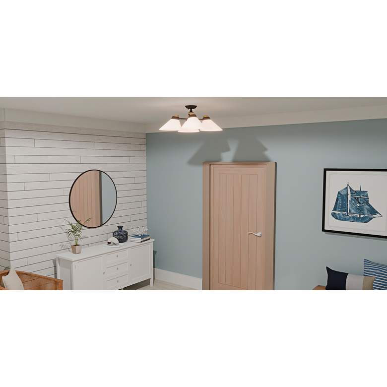 Image 1 Quoizel Graft 24 1/2" Wide Matte Black 4-Light Ceiling Light in scene