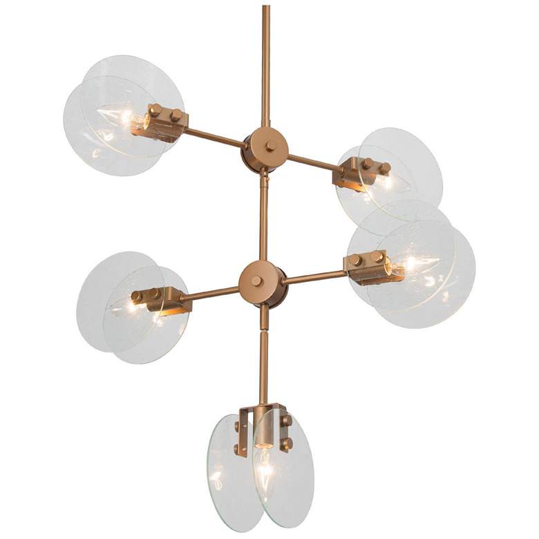Image 1 22.5" Wide 5-Light Brass Linear Glass Sputnik Chandelier