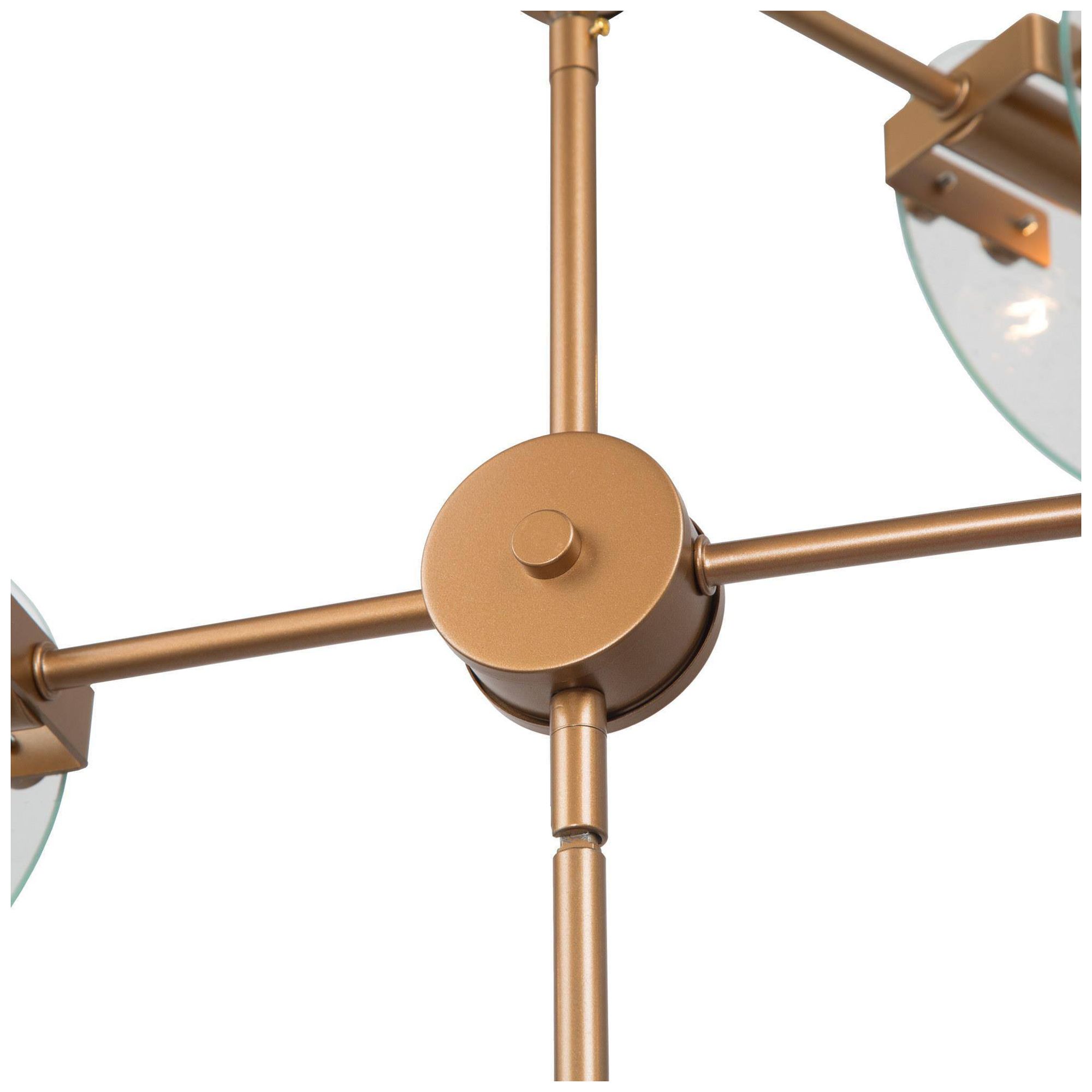 Image 2 22.5" Wide 5-Light Brass Linear Glass Sputnik Chandelier more views