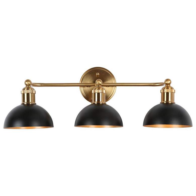 Image 1 22 1/2" Wide Black Bowl 3-Light Bathroom Vanity Light