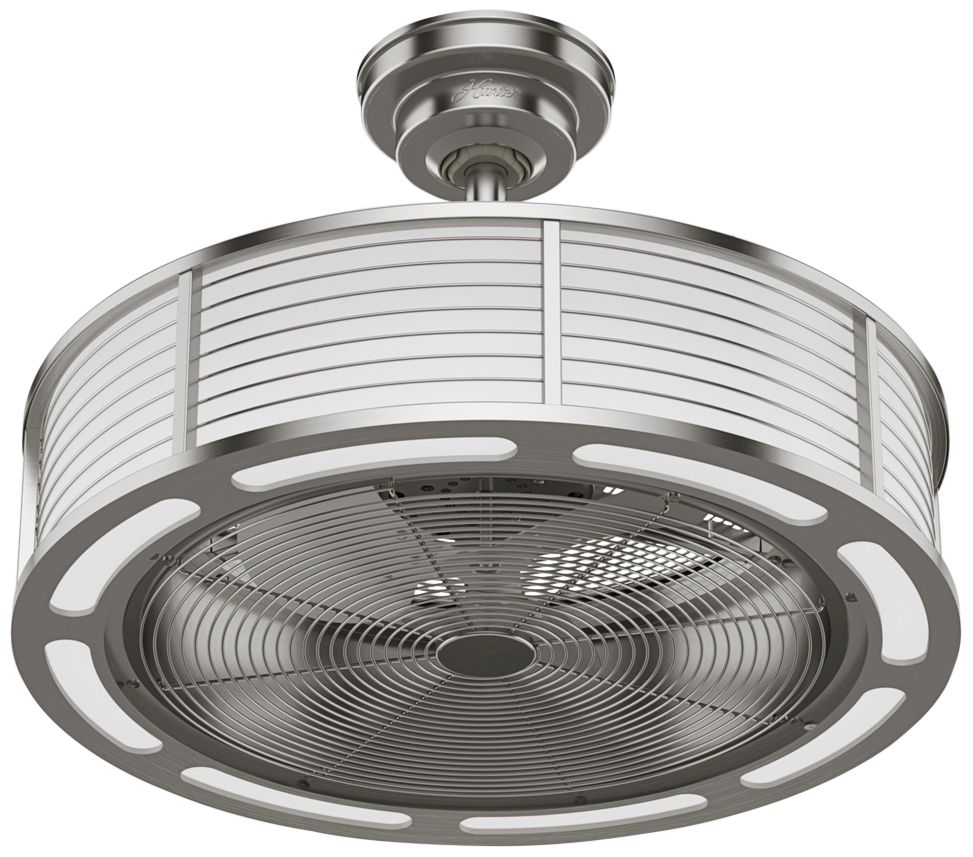 22" Hunter Tunley Bronze LED Bladeless Fandelier Fan with Wall Control