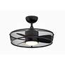 6_22" Fanimation Henry Black Finish Damp Rated LED Cage Fan with Remote more views