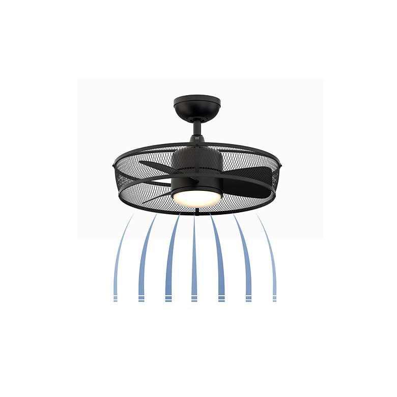 Image 7 22" Fanimation Henry Black Finish Damp Rated LED Cage Fan with Remote more views