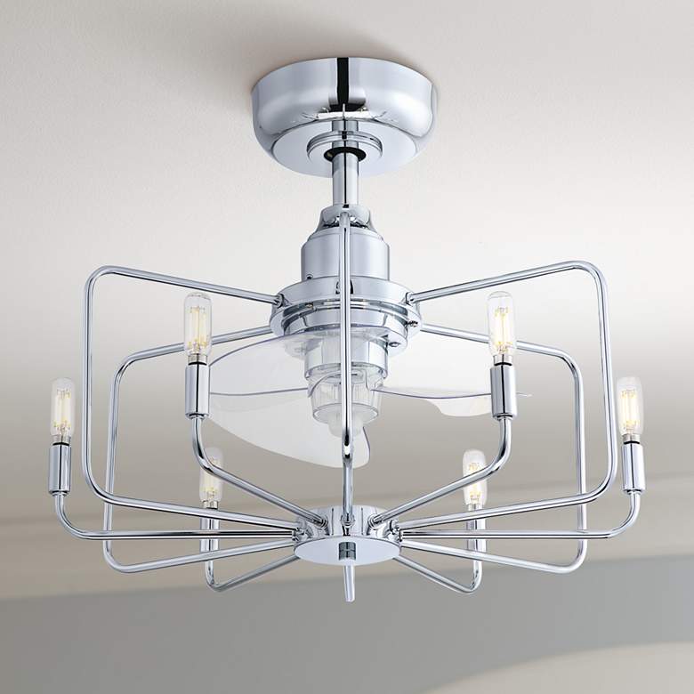 Image 1 22" Fanimation Influencer Chrome LED Fandelier Ceiling Fan