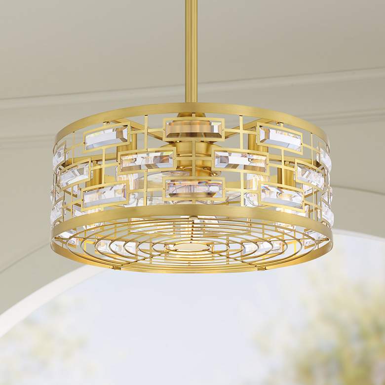Image 1 22" Fanimation Klout Satin Brass Fandelier LED Ceiling Fan