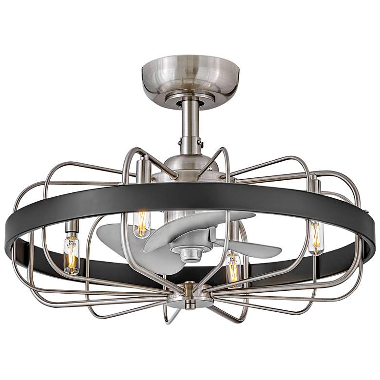 Image 1 22 inch Hinkley Eli Brushed Nickel LED Fandelier Ceiling Fan with Remote